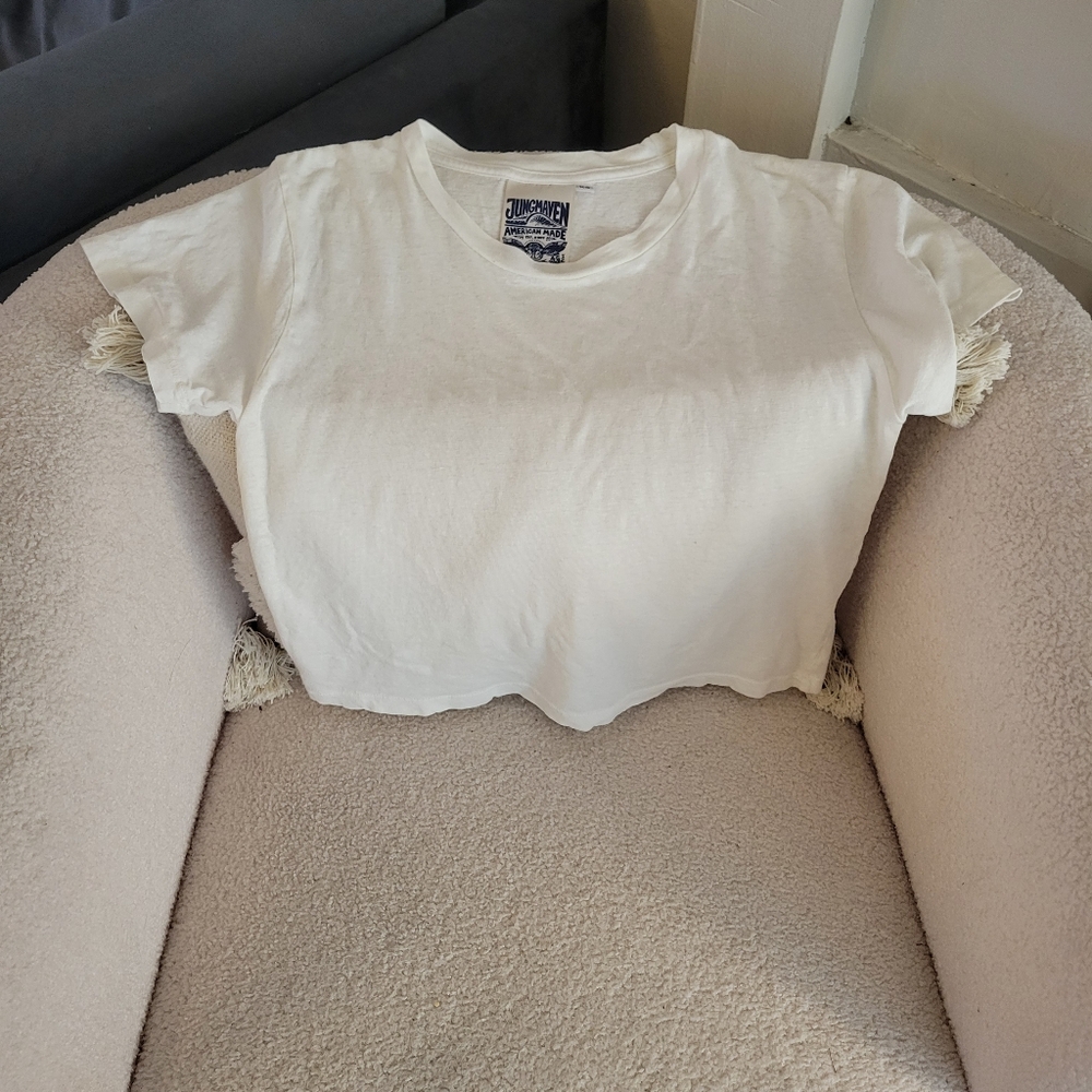 White Jungmaven Womens Hemp Blend T-Shirt, XS
